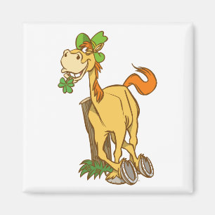 Lucky Tecknad Horse på St patrick's day magnet