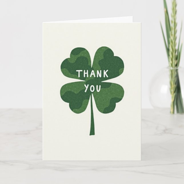 Lucky Thank You Clover Card Kort (Framsida)