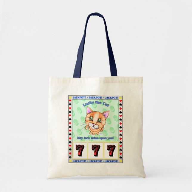 Lucky the Cat Tote Bag Tygkasse (Framsidan)