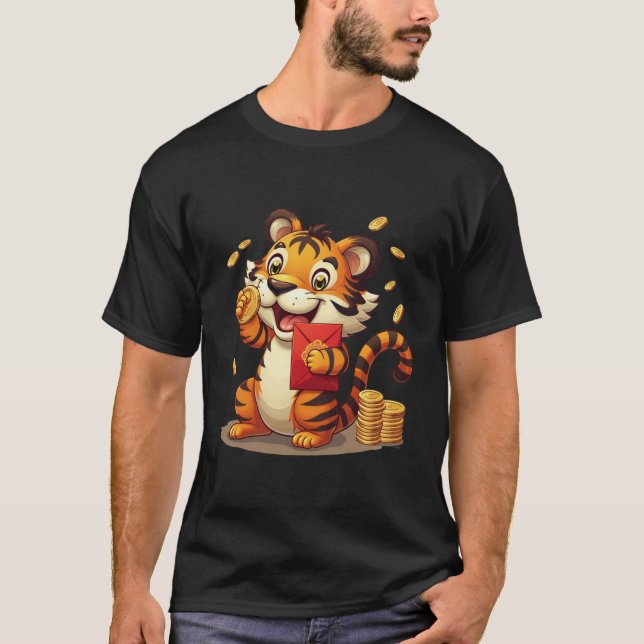 Lucky Tiger - nytt år T Shirt (Framsida)