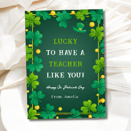 Lucky To Have A Teacher Like You St Patrick’s Day Julkort