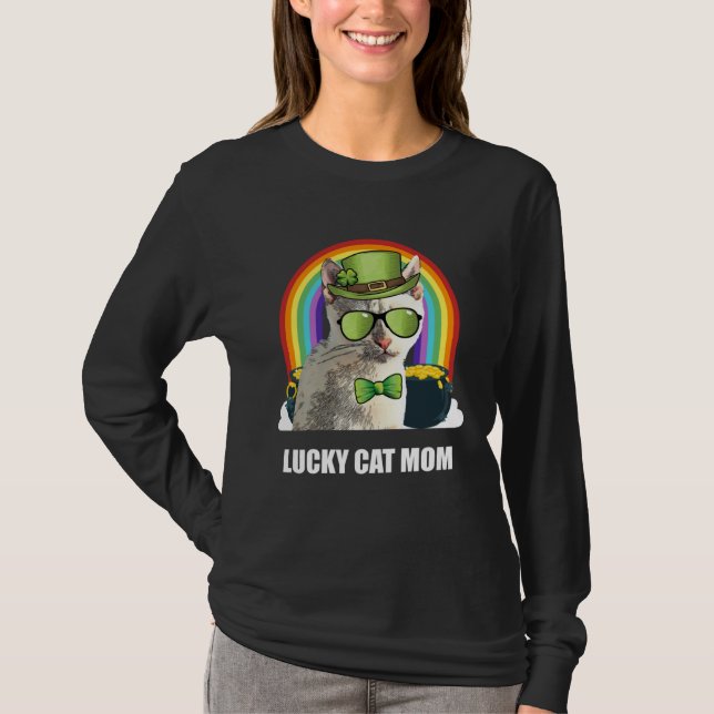 Lucky Tonkinese Cat Mom St Patricks Day T Shirt (Framsida)