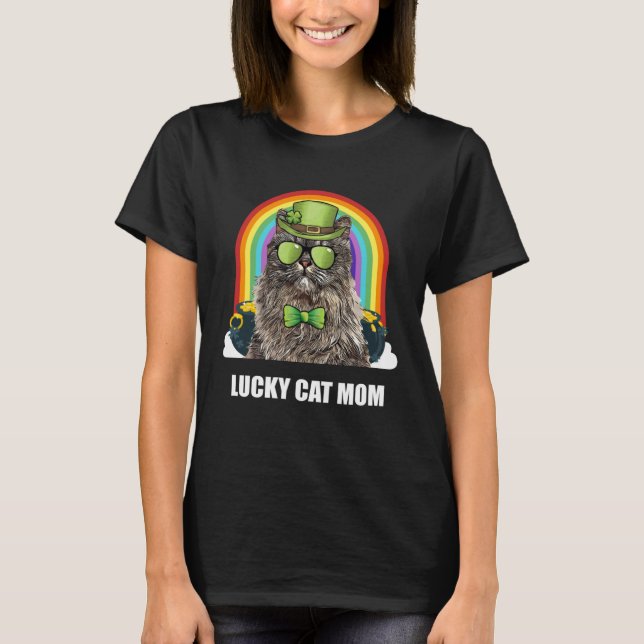 Lucky Turkish Van Cat Mom St Patricks Day T Shirt (Framsida)
