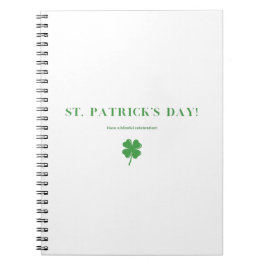 Lucky | Typografi | Ha en blissful St Patrick's Anteckningsbok
