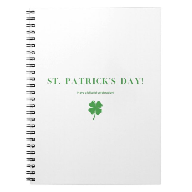 Lucky | Typografi | Ha en blissful St Patrick's Anteckningsbok (Framsidan)