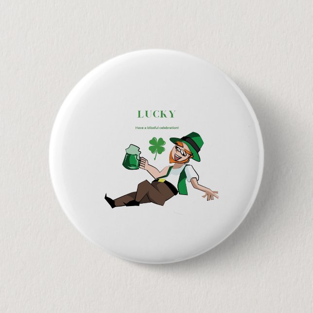 Lucky | Typografi | Ha en blissful St Patrick's Knapp (Framsida)