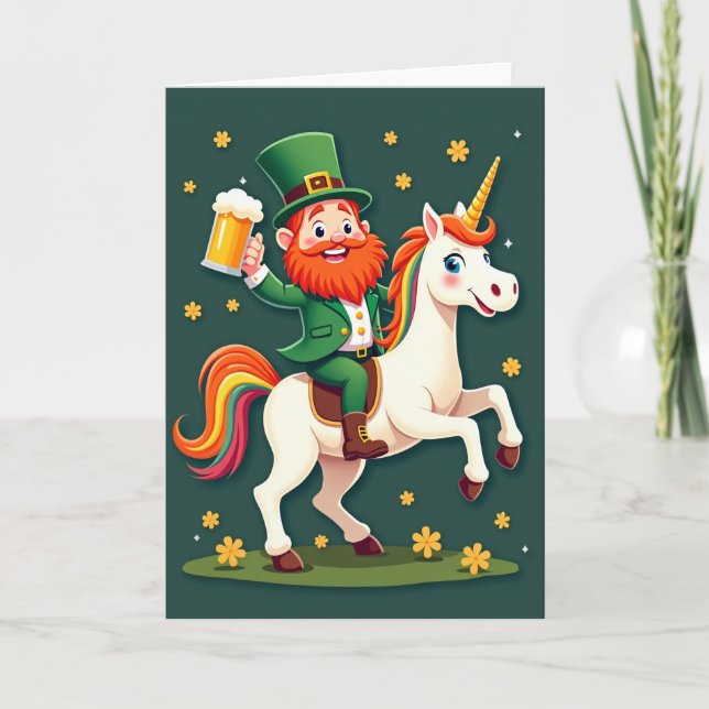 Lucky Unicorn Celebration Card Kort (Framsida)
