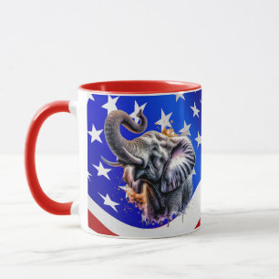 Lucky USA Elephant Mugg by NickysArt