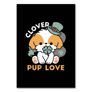 Lucky Valp med Klöver - St. Patrick's Day Gift Bordsnummer