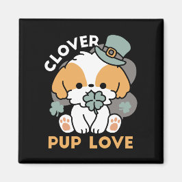 Lucky Valp med Klöver - St. Patrick's Day Gift Magnet