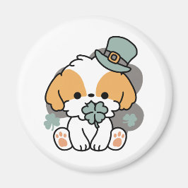Lucky Valp med Klöver - St. Patrick's Day Gift Magnet