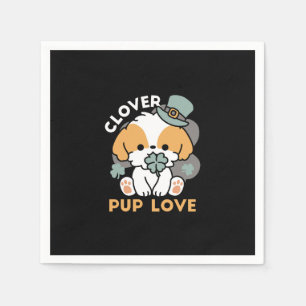 Lucky Valp med Klöver - St. Patrick's Day Gift Pappersservett