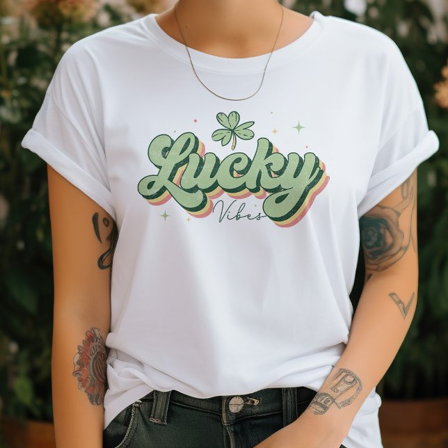Lucky Vibes Shamrock St. Patrick's Day T Shirt (Skapare uppladdad)