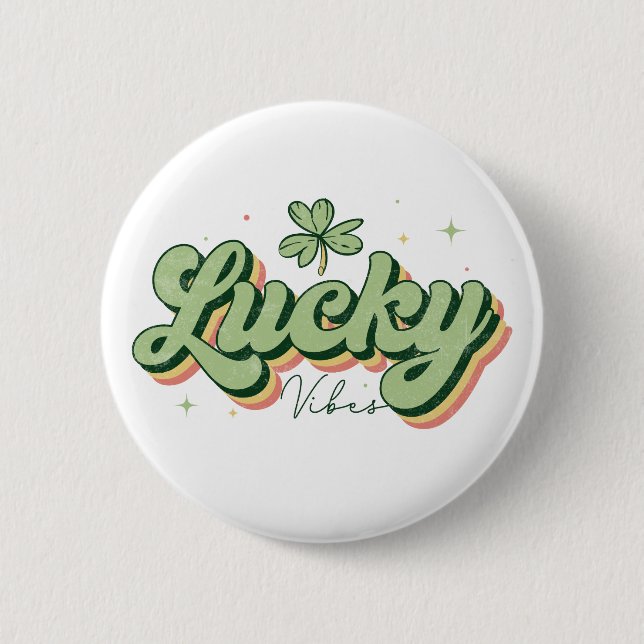 Lucky Vibes St. Patrick's Day Button Knapp (Framsida)