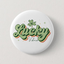 Lucky Vibes St. Patrick's Day Button Knapp
