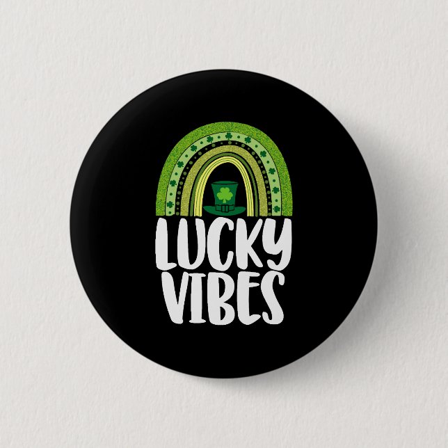 Lucky Vibes St patricks day Knapp (Framsida)