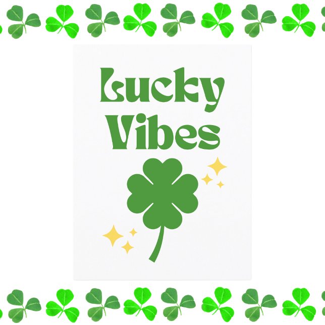 Lucky Vibes St. Patrick's Day Vykort (Skapare uppladdad)