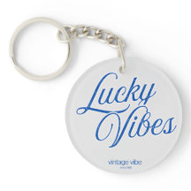 Lucky Vibes Vintage Estetisk Rund Akryl
