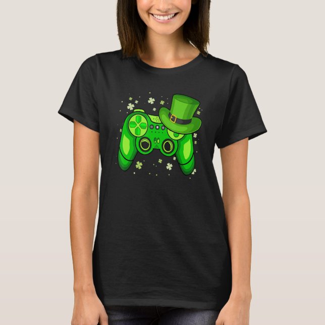 Lucky Video Game Leprechaun St Patrick's Day Gamer T Shirt (Framsida)