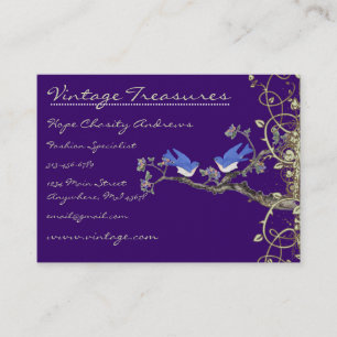 Lucky Vintage Bluebirds Swirl Design Visitkort