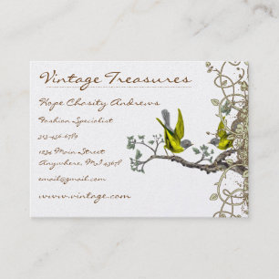 Lucky Vintage Love birds Swirl Design Visitkort