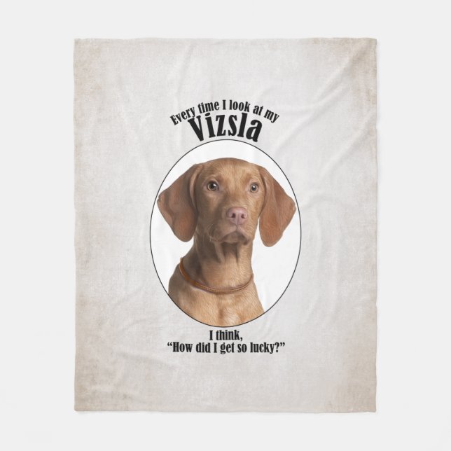Lucky Vizsla Fleecefilt (Framsidan)