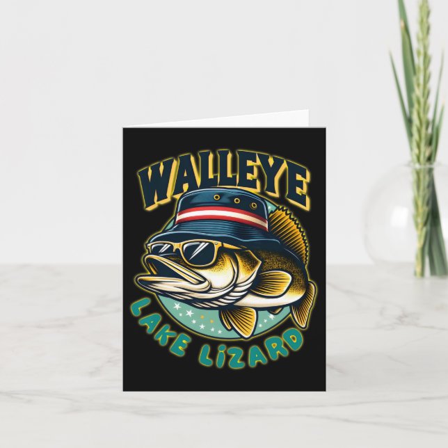 Lucky Walleye Sjö Lizard Fishing Kort (Framsida)