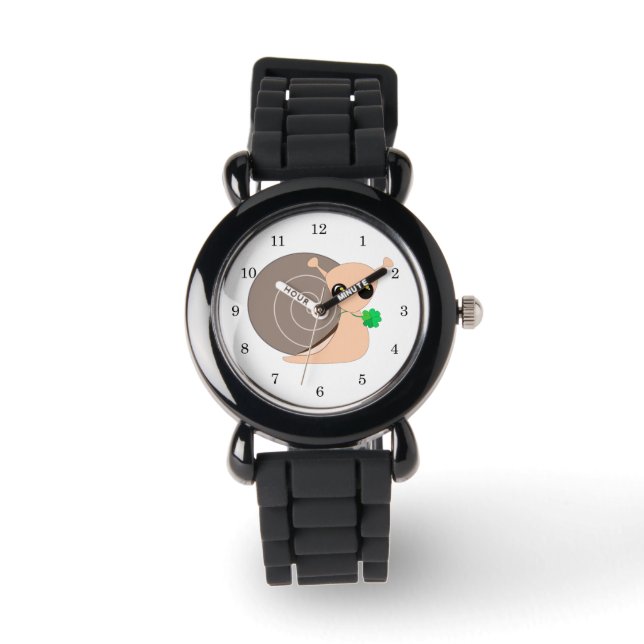 Lucky Watch Snigel med Klöver Armbandsur (Framsida)
