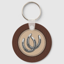 Lucky Westerna Silver Horseshoes Nyckelring