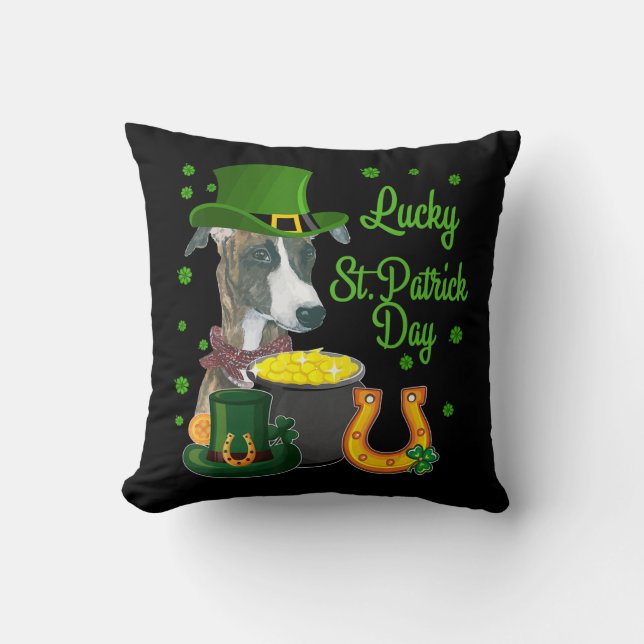 Lucky Whifragbit Hund Shamrock St patricks day Kudde (Framsida)