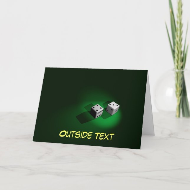 Lucky White Dice Greeting Card Kort (Framsida)
