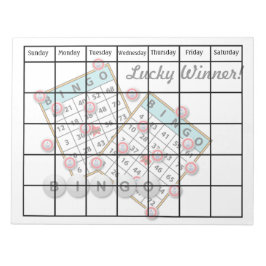 Lucky Winner Bingo Theme Blank Calendar Anteckningsblock
