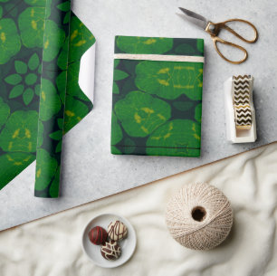 Lucky Wrap Grönt Irish Klöver Mönster No3 Presentpapper