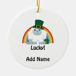 Lucky Yeti Leprechaun Julgransprydnad Keramik