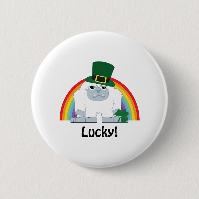 Lucky Yeti Leprechaun Knapp (Framsida)