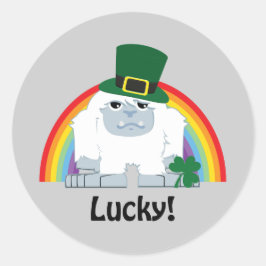Lucky Yeti Leprechaun Runt Klistermärke