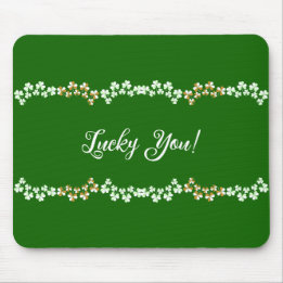 Lucky You Grönt Shamrocks Saint patrick's day Musmatta
