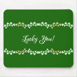 Lucky You Grönt Shamrocks Saint patrick's day Musmatta