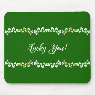 Lucky You Grönt Shamrocks Saint patrick's day Musmatta
