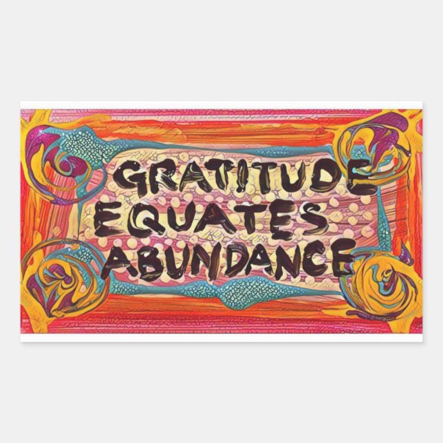 LuckyPen Gratitude Rektangulärt Klistermärke (Framsida)