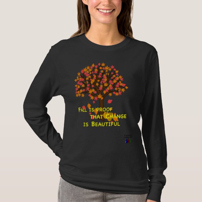 Lucmarty Fall is Proof Maple Leaves Pumpkin Autumn T Shirt (Framsida)