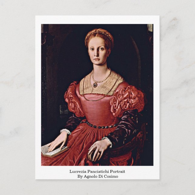 Lucrezia Panciatichi Porträtt av Angelo Bronzino Vykort (Framsida)