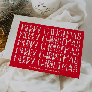 LUCY Bright Red Cute Roligt Family God jul Julkort