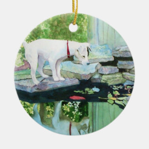Lucy den jackRussell terrieren Julgransprydnad Keramik