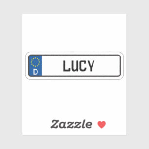 Lucy German Car License Plate Klistermärken