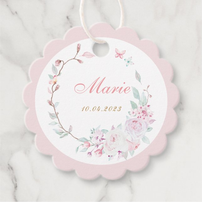 Lucy Gracias Bautizo Niña Gåvor Etiketter (Framsida)