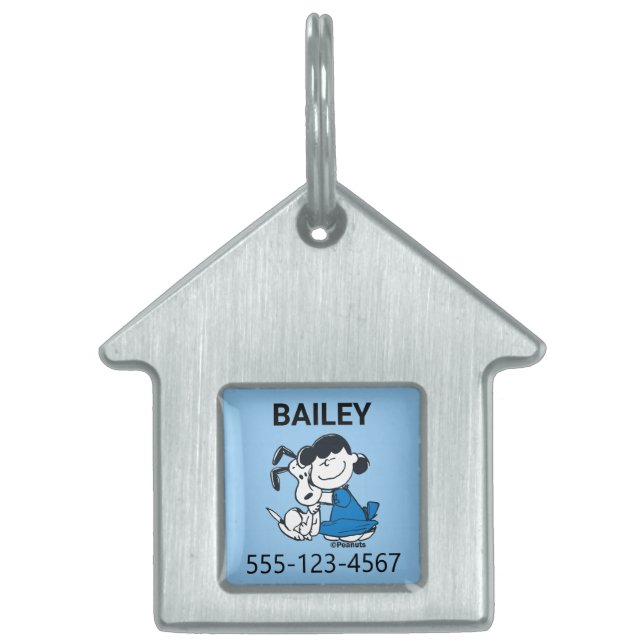 Lucy Hugger Snoopy ID-bricka Husdjur (Framsidan)