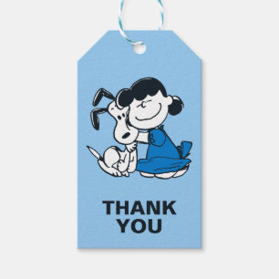 Lucy Hugger Snoopy Presentetikett