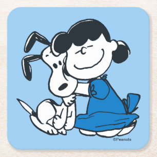 Lucy Hugger Snoopy Underlägg Papper Kvadrat