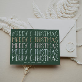 LUCY Mörk grönt Cute Roligt Family God jul Julkort